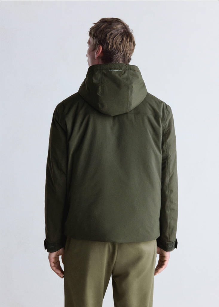 Packable waterproof jacket with Thermore® padding — Dark Green