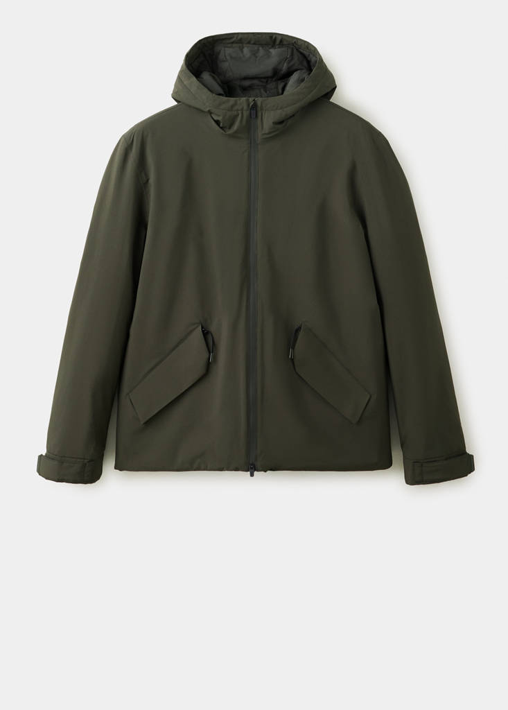 Packable waterproof jacket with Thermore® padding — Dark Green
