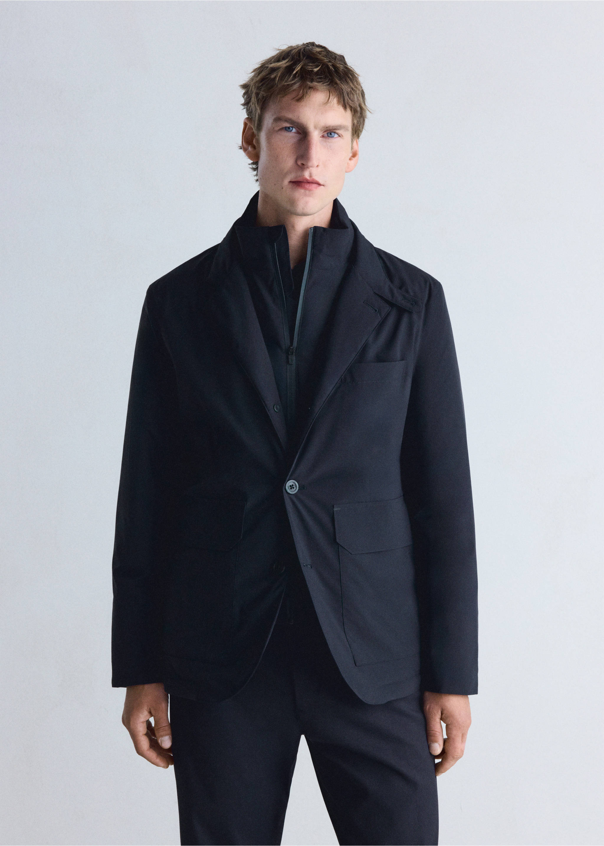 Packable water-repellent padded Thermolite® jacket - Medium plane, Night Blue. Ref: 37046724-00.
