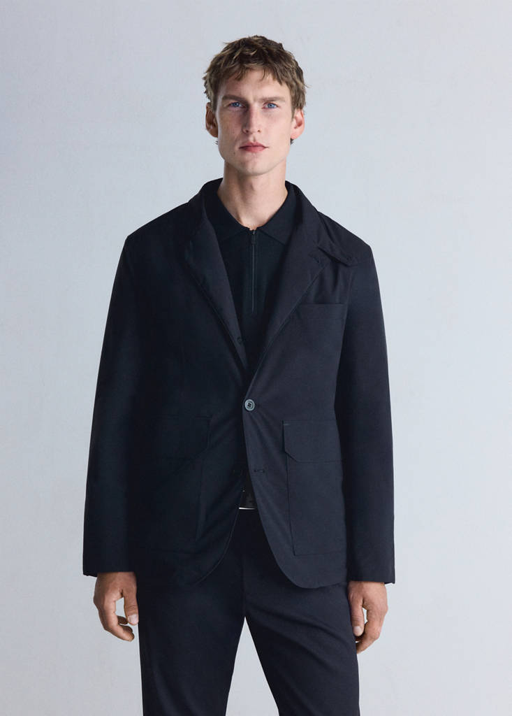 Packable water-repellent padded Thermolite® jacket — Night Blue