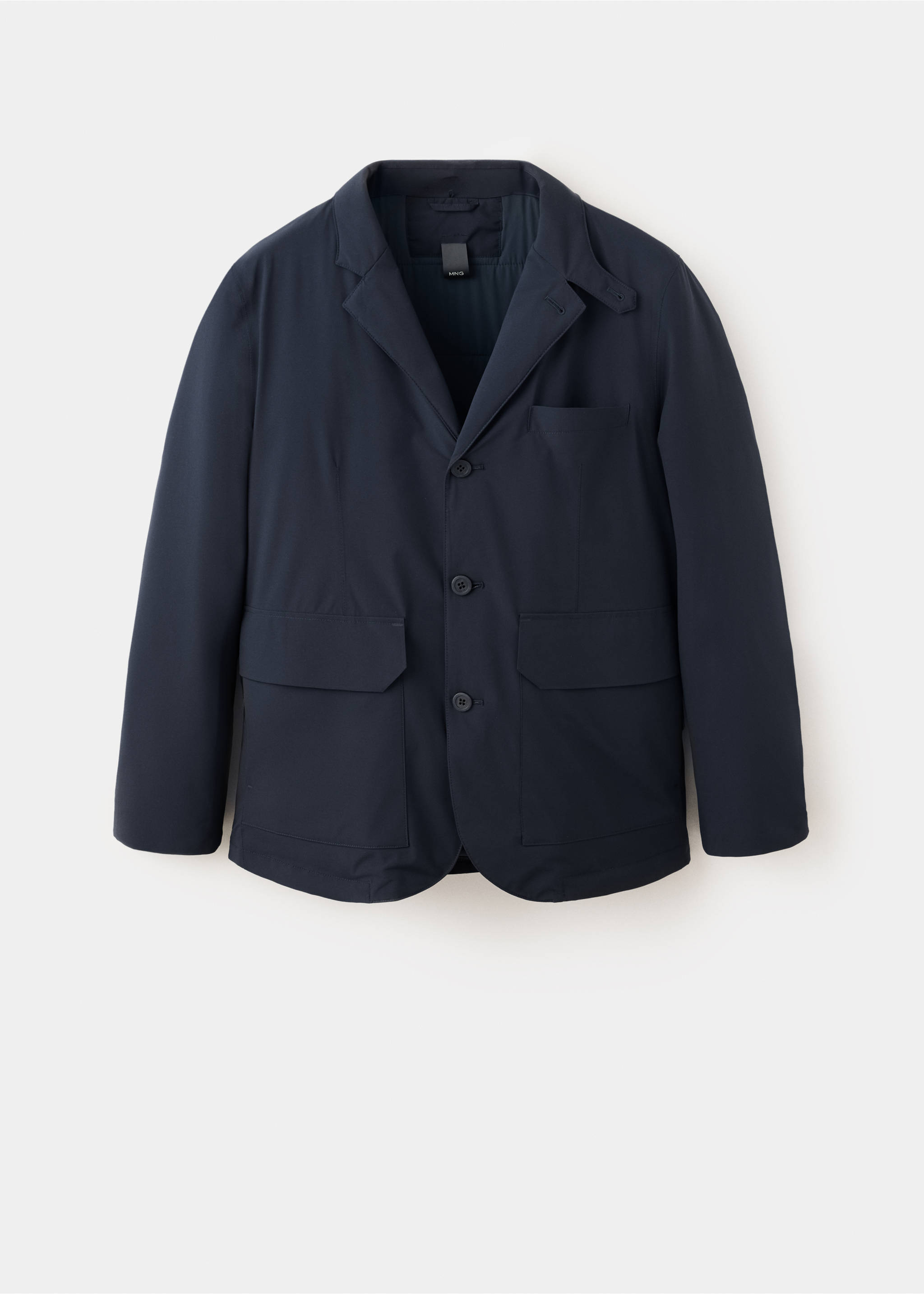 Packable water-repellent padded Thermolite® jacket - Reverse of the article, Night Blue. Ref: 37046724-00.