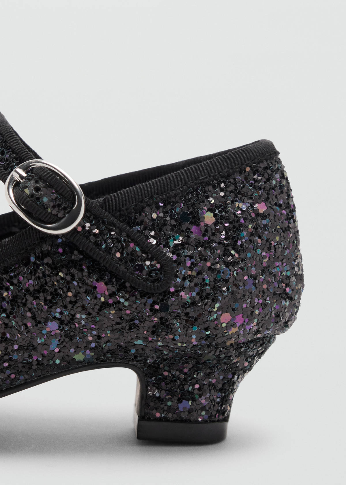 Heeled glitter shoe — Black