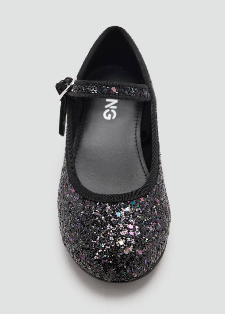 Heeled glitter shoe — Black