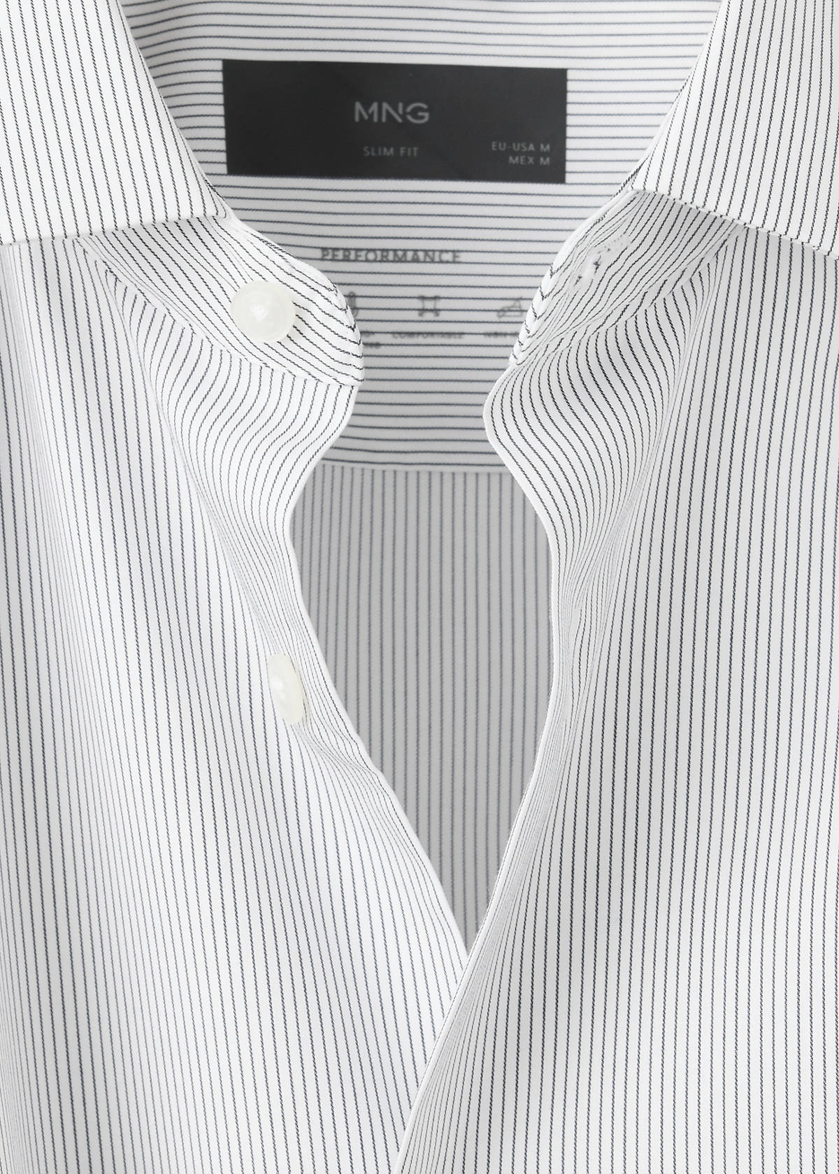 Slim fit comfort stretch non-iron shirt — White