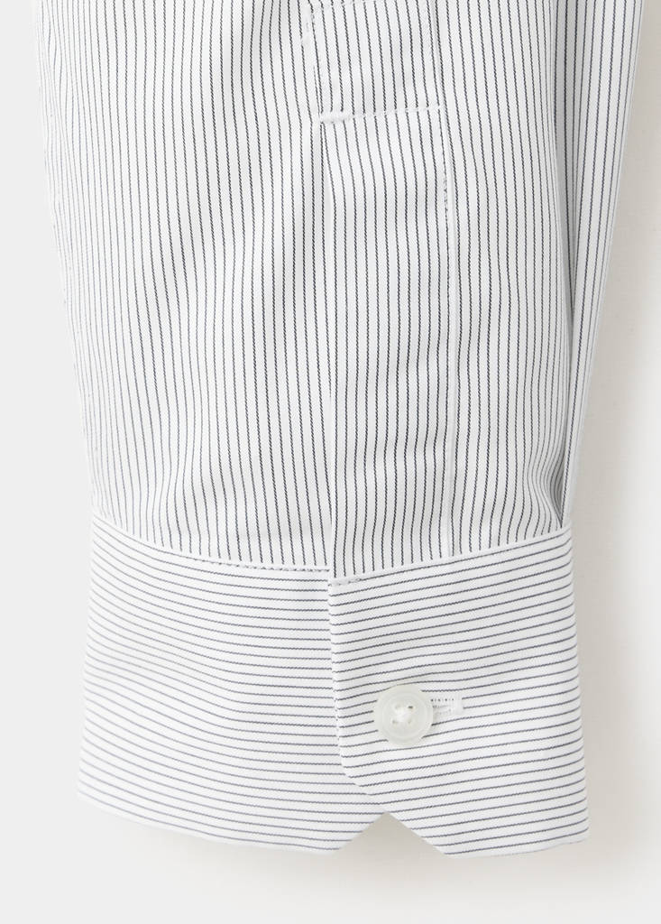 Slim fit striped shirt in comfort stretch non-iron — White