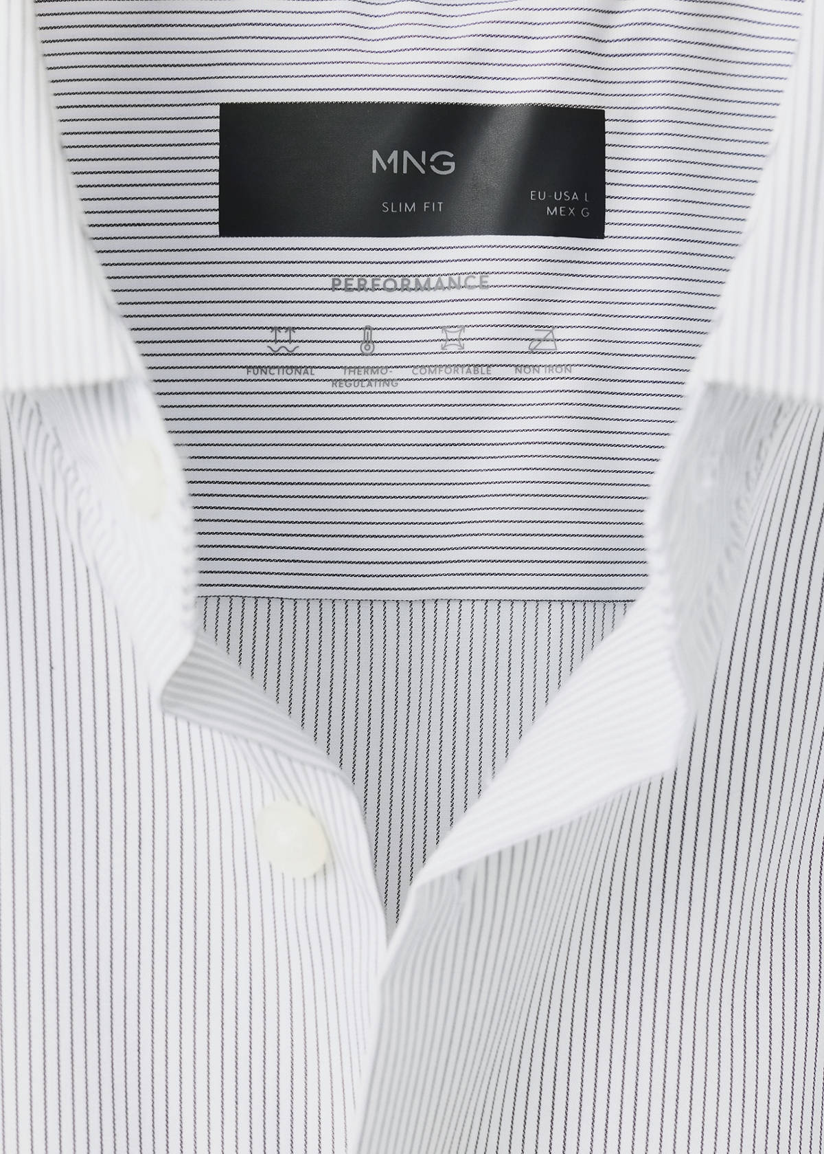 Slim fit comfort stretch non-iron shirt — White