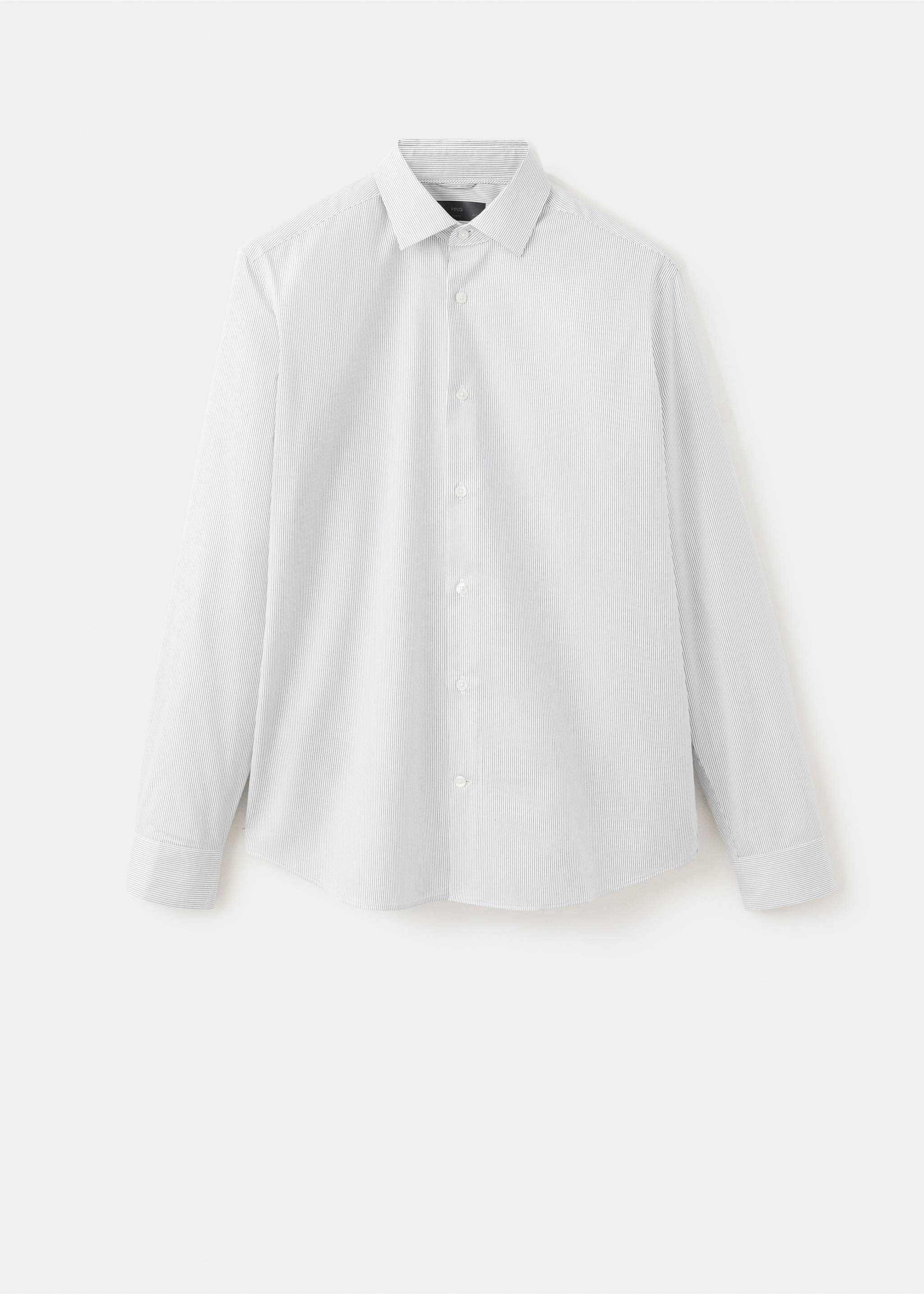 Slim fit striped cotton shirt - Article without model, White. Ref: 37046726-00.
