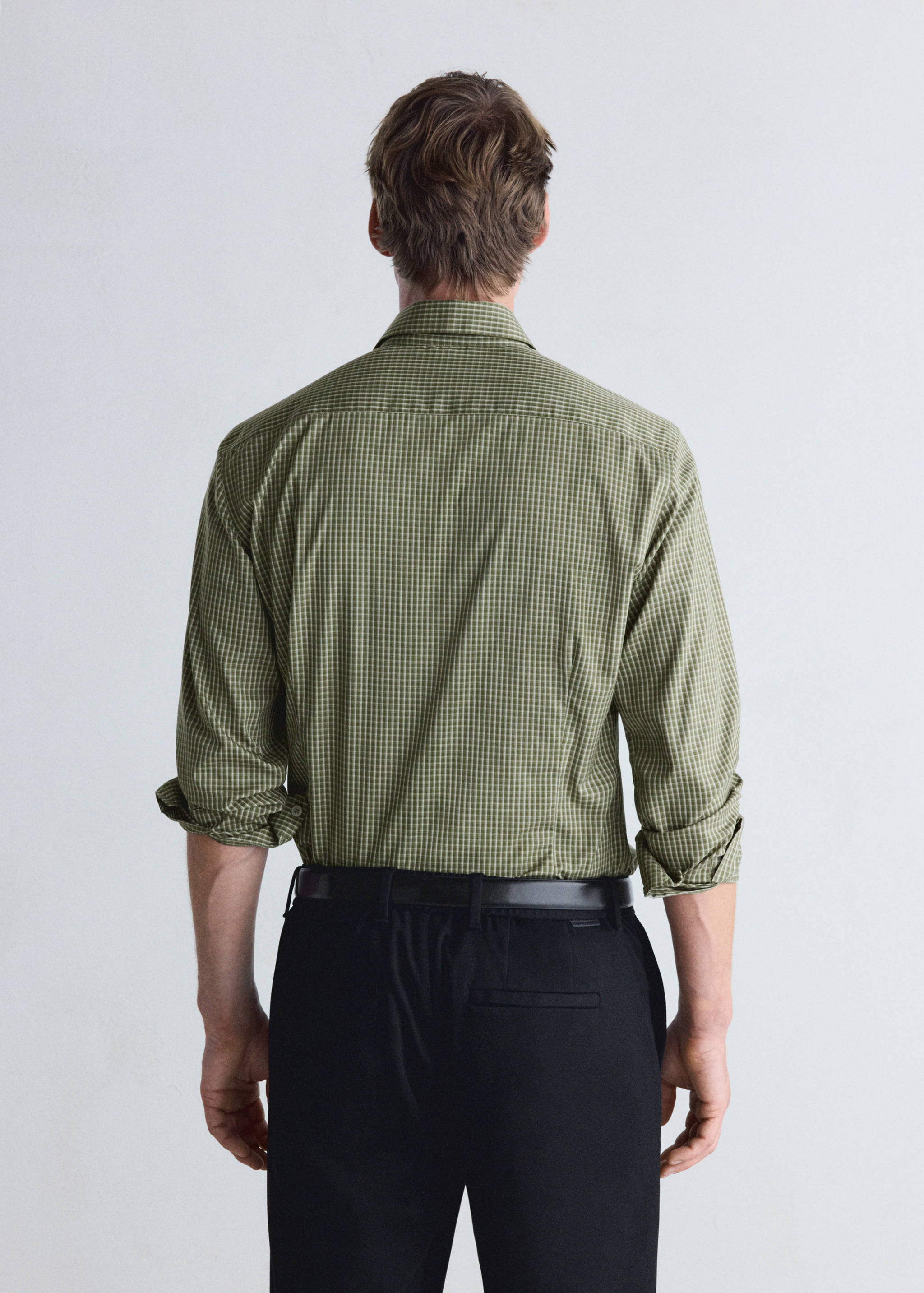 Slim fit striped cotton shirt - Reverse of the article
