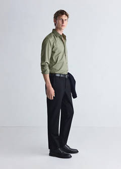 Slim fit comfort stretch non-iron shirt — Khaki 5