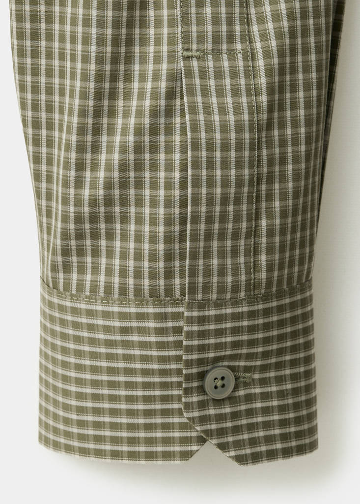 Slim fit striped shirt in comfort stretch non-iron — Khaki