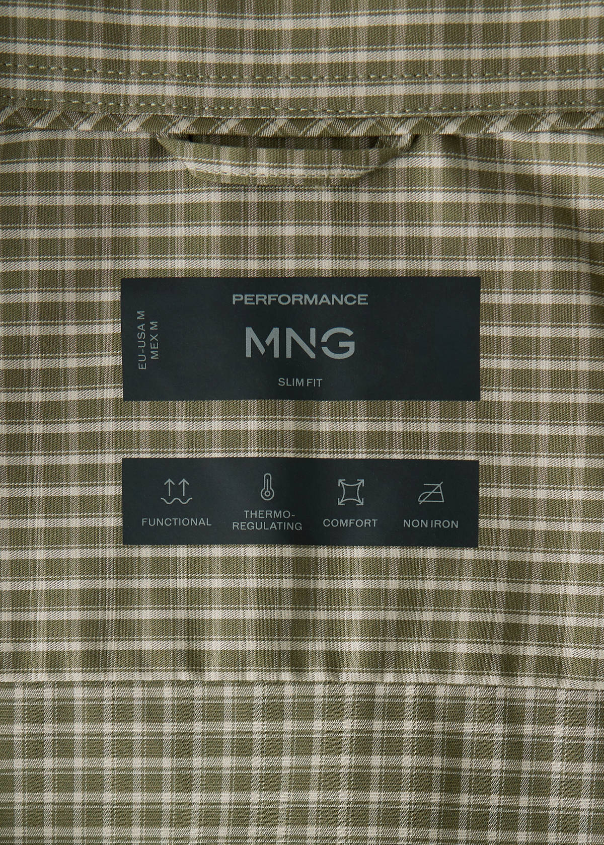 Slim fit comfort stretch non-iron shirt — Khaki