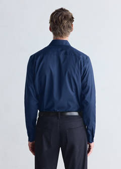 Slim fit comfort stretch non-iron shirt — Ink Blue 3