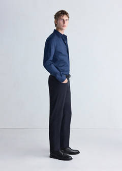 Slim fit comfort stretch non-iron shirt — Ink Blue 5