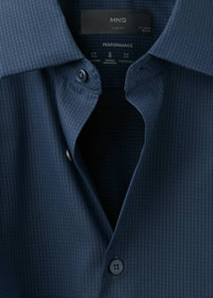 Slim fit comfort stretch non-iron shirt — Ink Blue 8
