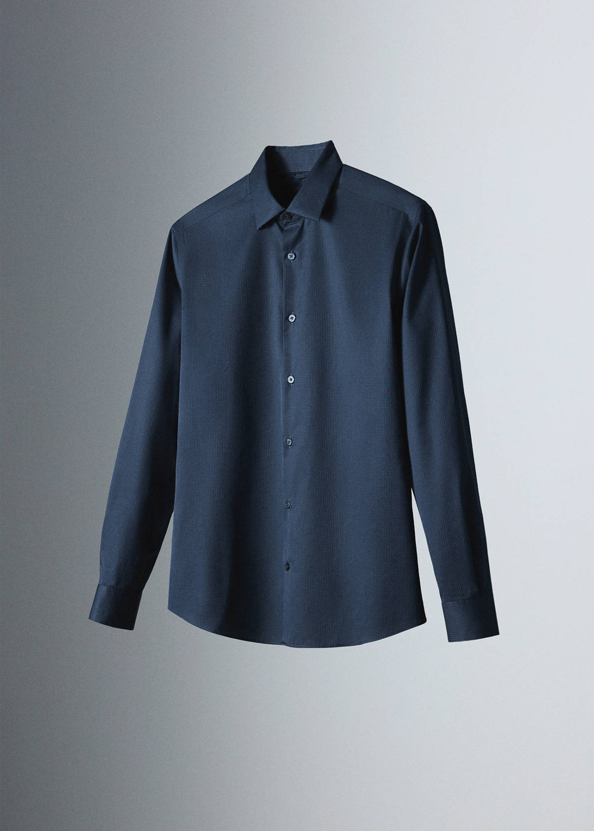 Slim fit comfort stretch non-iron shirt — Ink Blue