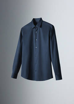 Slim fit comfort stretch non-iron shirt — Ink Blue 6