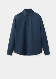 Slim fit comfort stretch non-iron shirt — Ink Blue 7