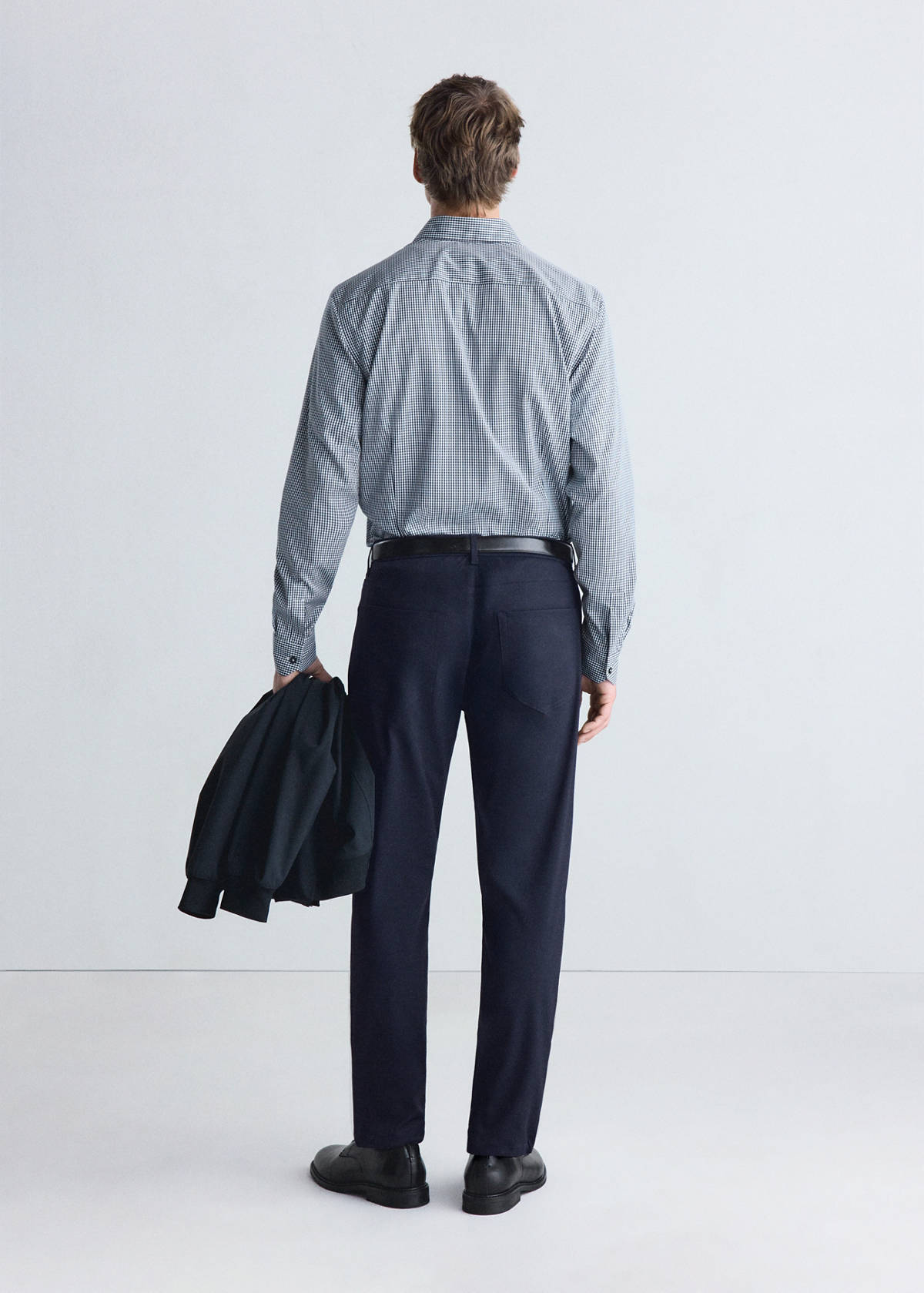 Slim fit comfort stretch non-iron shirt — Night Blue