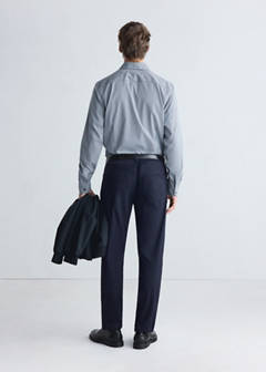 Slim fit comfort stretch non-iron shirt — Night Blue 3