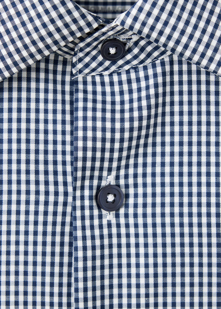 Slim fit striped shirt in comfort stretch non-iron — Night Blue