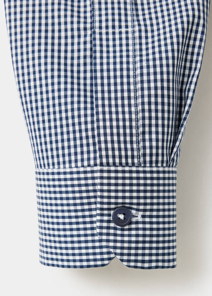 Slim fit striped shirt in comfort stretch non-iron — Night Blue