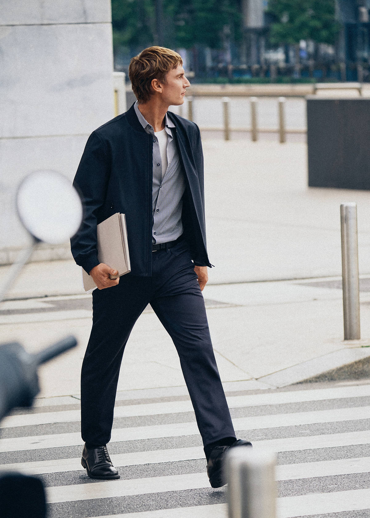 Slim fit comfort stretch non-iron shirt — Night Blue