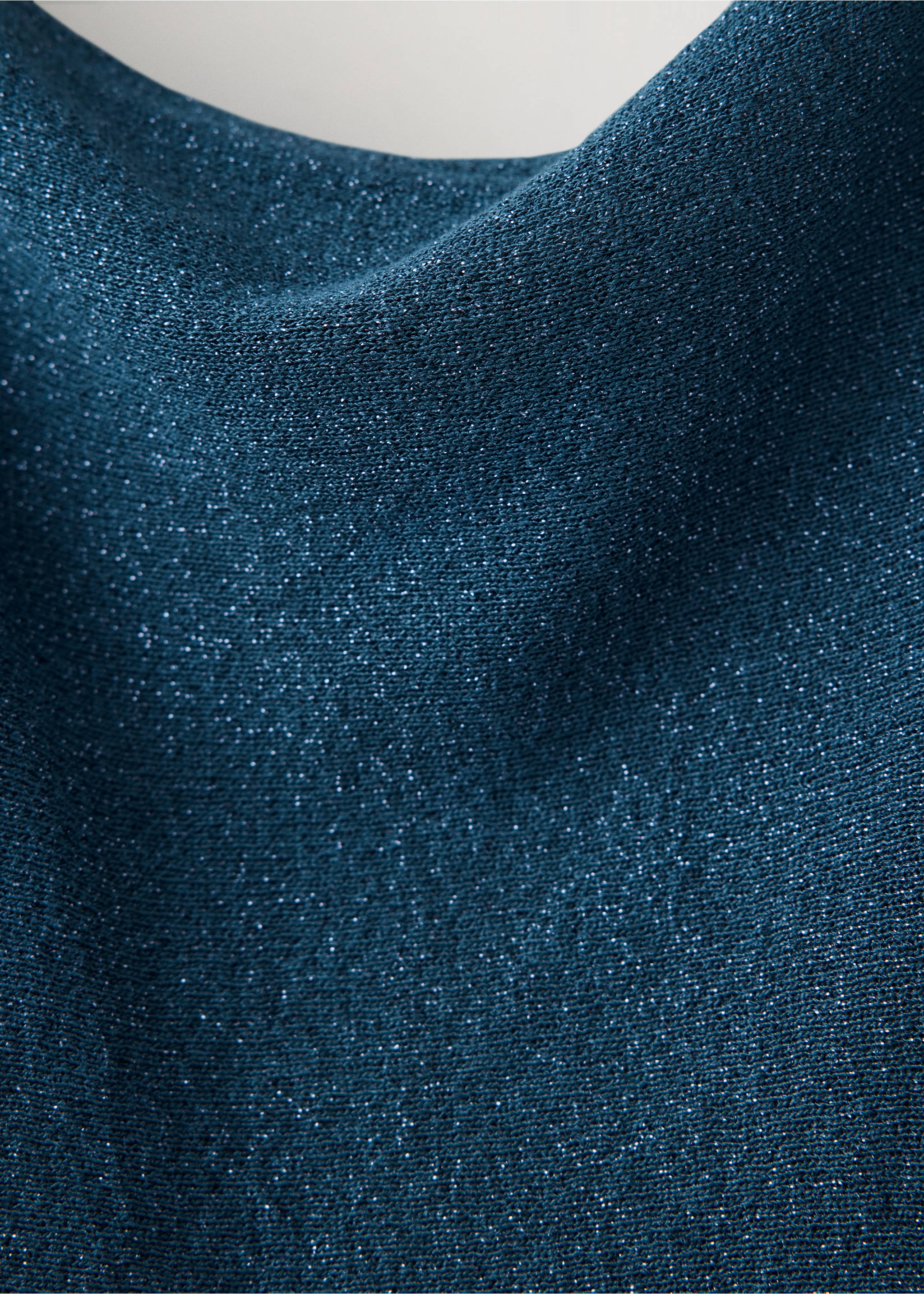 Boat neck lurex sweater - Details of the article 8, Petrol Blue. Ref: 37046735-00.