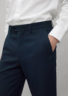 Straight suit trousers — Navy 1
