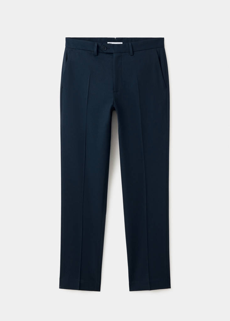 Proste, garniturowe spodnie granatowy - Teen - XS - MANGO TEEN