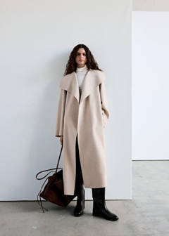 Handmade wool coat with belt — Light/Pastel Grey 2
