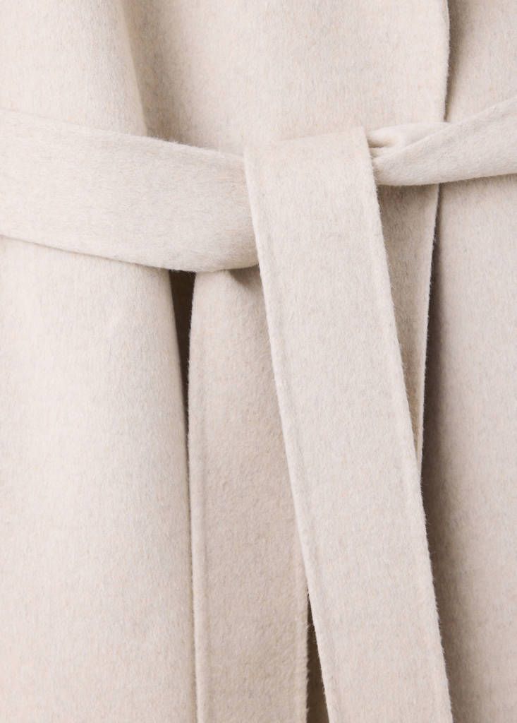Handmade wool coat with belt — Light/Pastel Grey