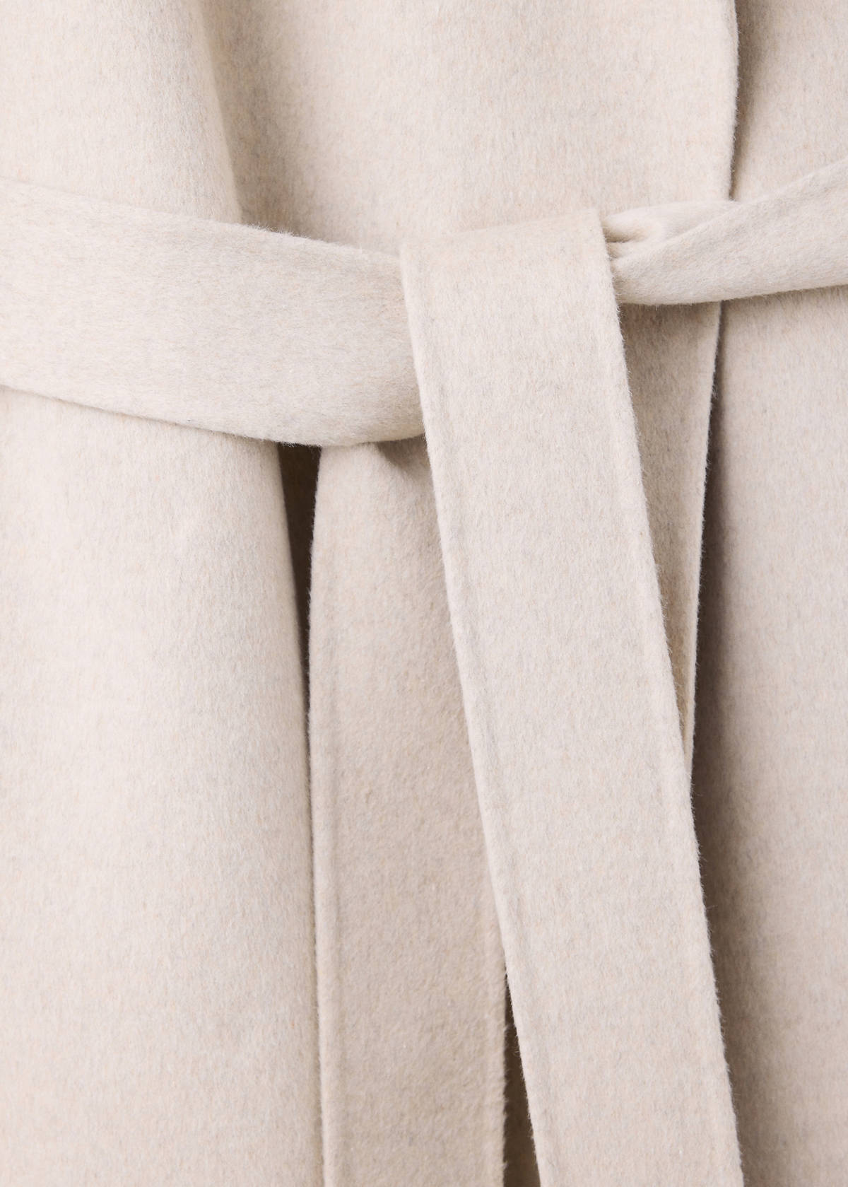 Handmade wool coat with belt — Light/Pastel Grey