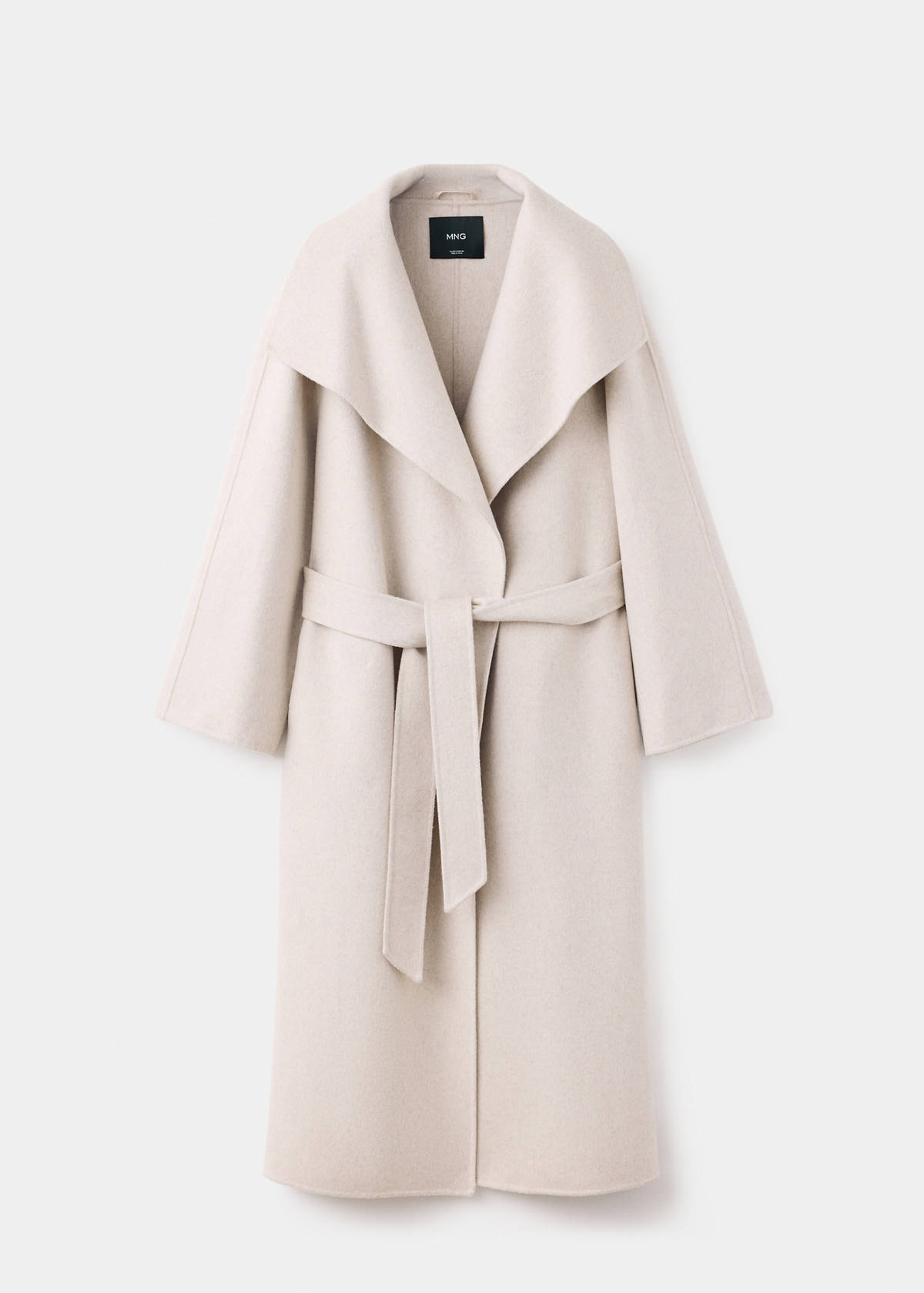 Handmade wool coat with belt — Light/Pastel Grey