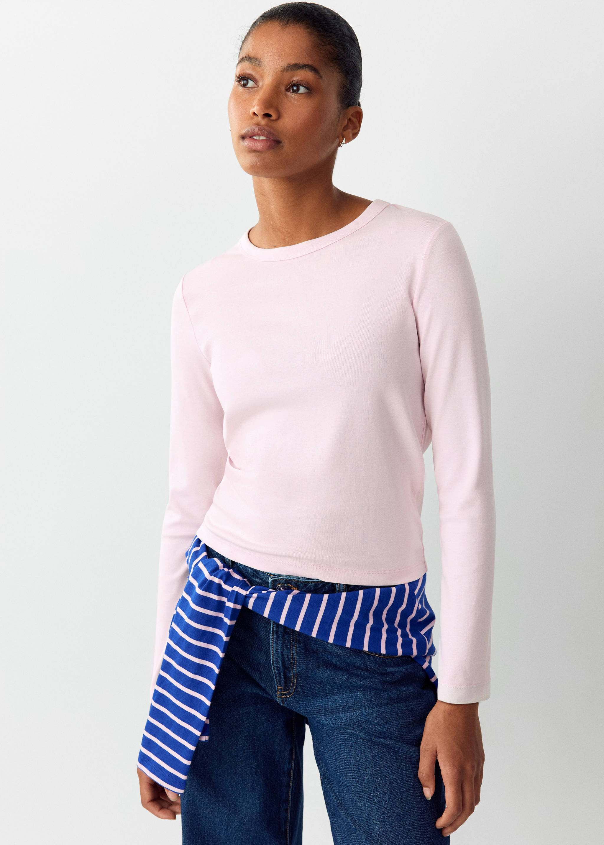 Long sleeve cotton t-shirt - Medium plane