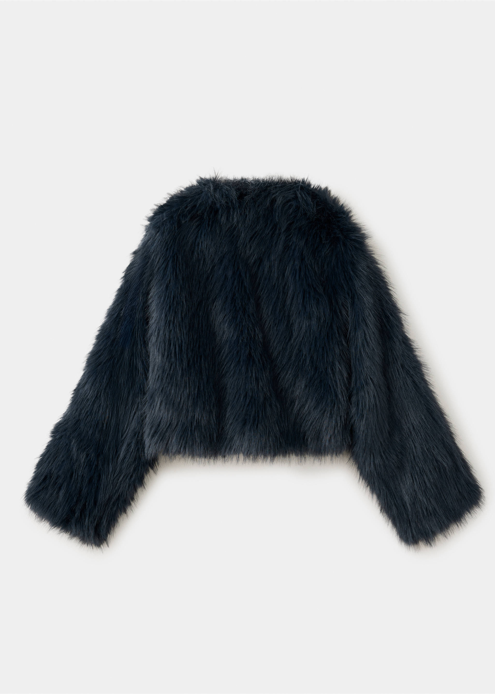 Faux-fur coat - Reverse of the article, Dark Navy. Ref: 37046741-00.