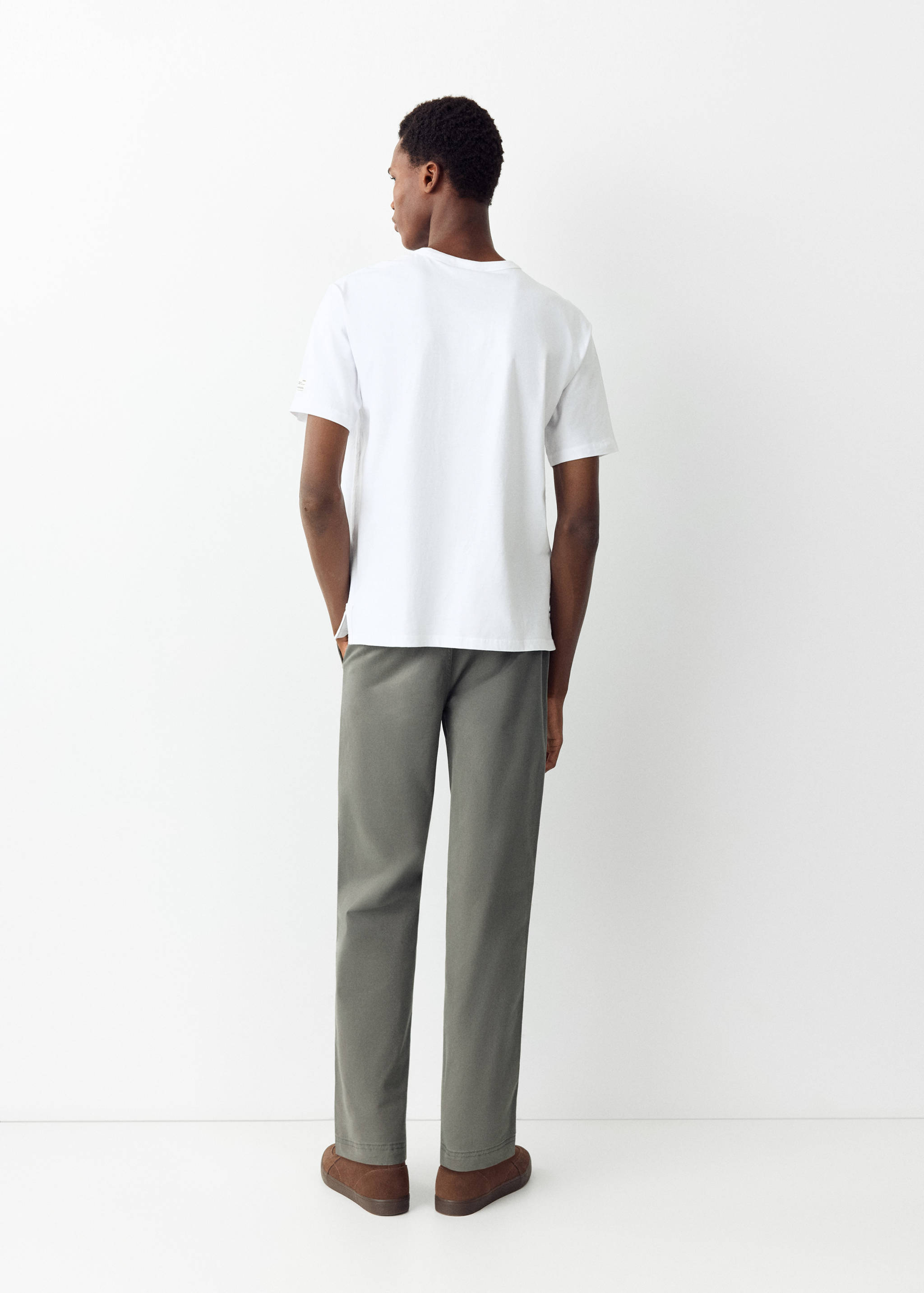 Drawstring straight trousers - Reverse of the article