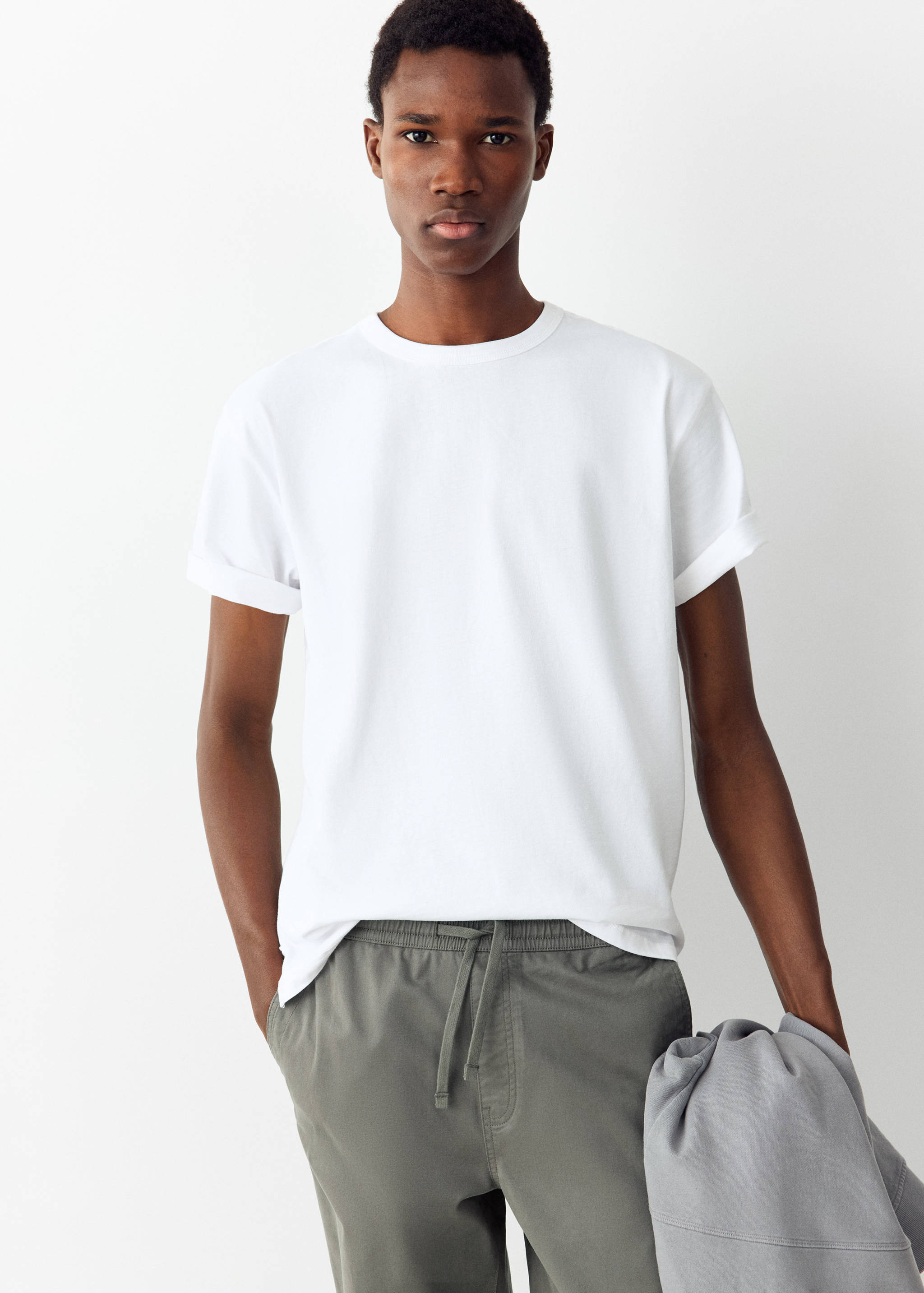 Drawstring straight trousers - Details of the article 1