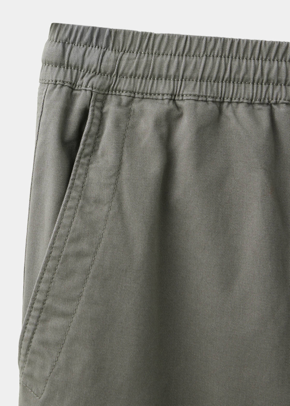 Drawstring straight trousers — Khaki