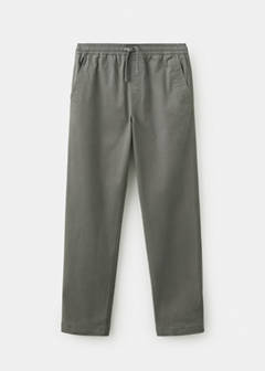 Drawstring straight trousers — Khaki 3