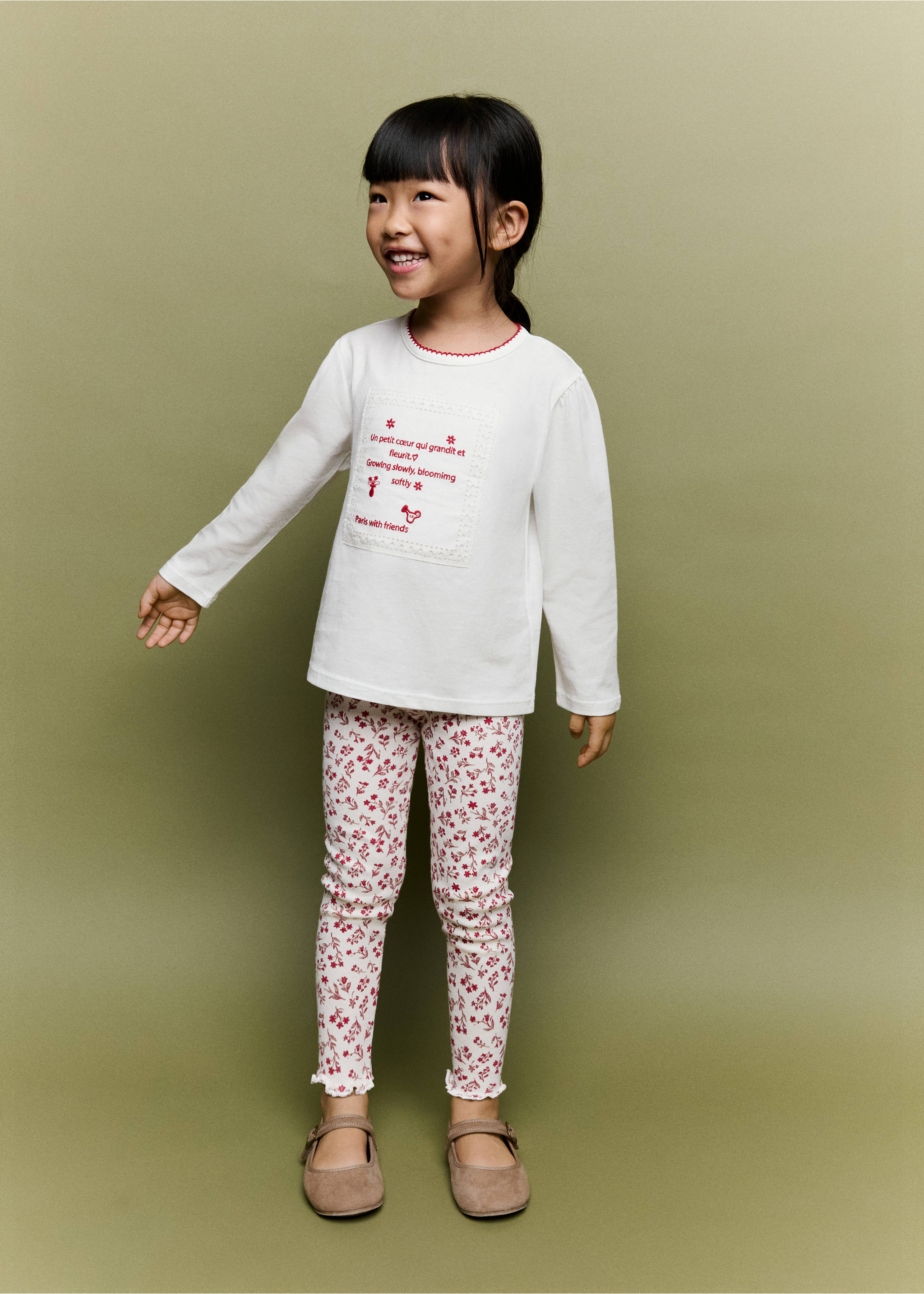 Ribbed floral leggings - General plane, Off White. Ref: 37046744-00.