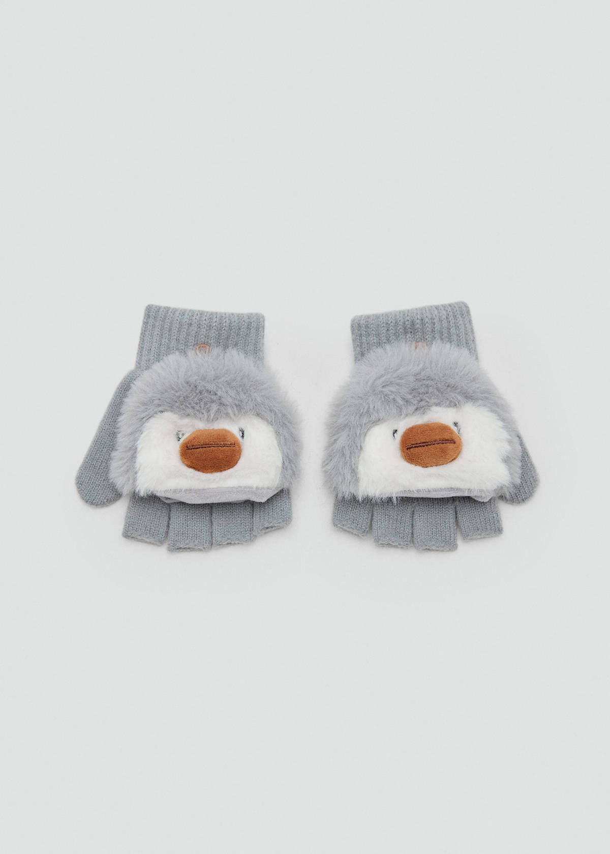 Penguin mitten gloves — Grey