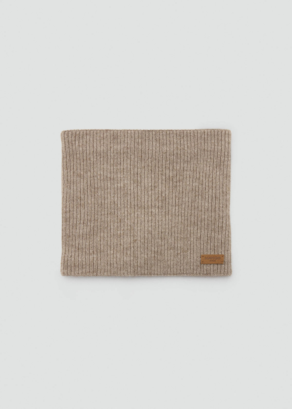 Ribbed scarf with relief logo — Sand