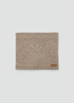 Ribbed scarf with relief logo — Sand 1