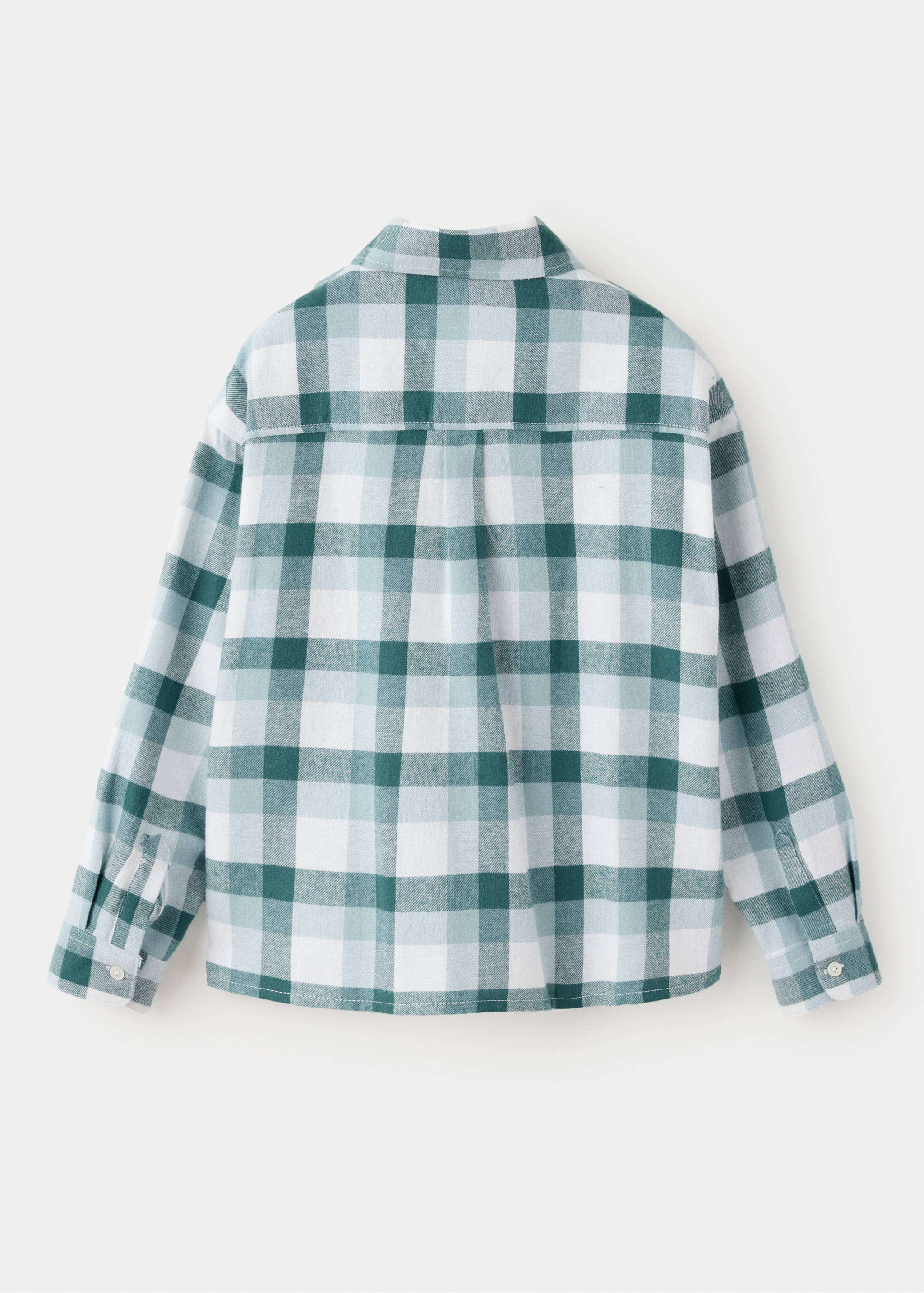 Cotton check shirt - Reverse of the article, Blue. Ref: 37047120-00.