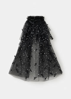 Halloween bat tulle cape — Black 4
