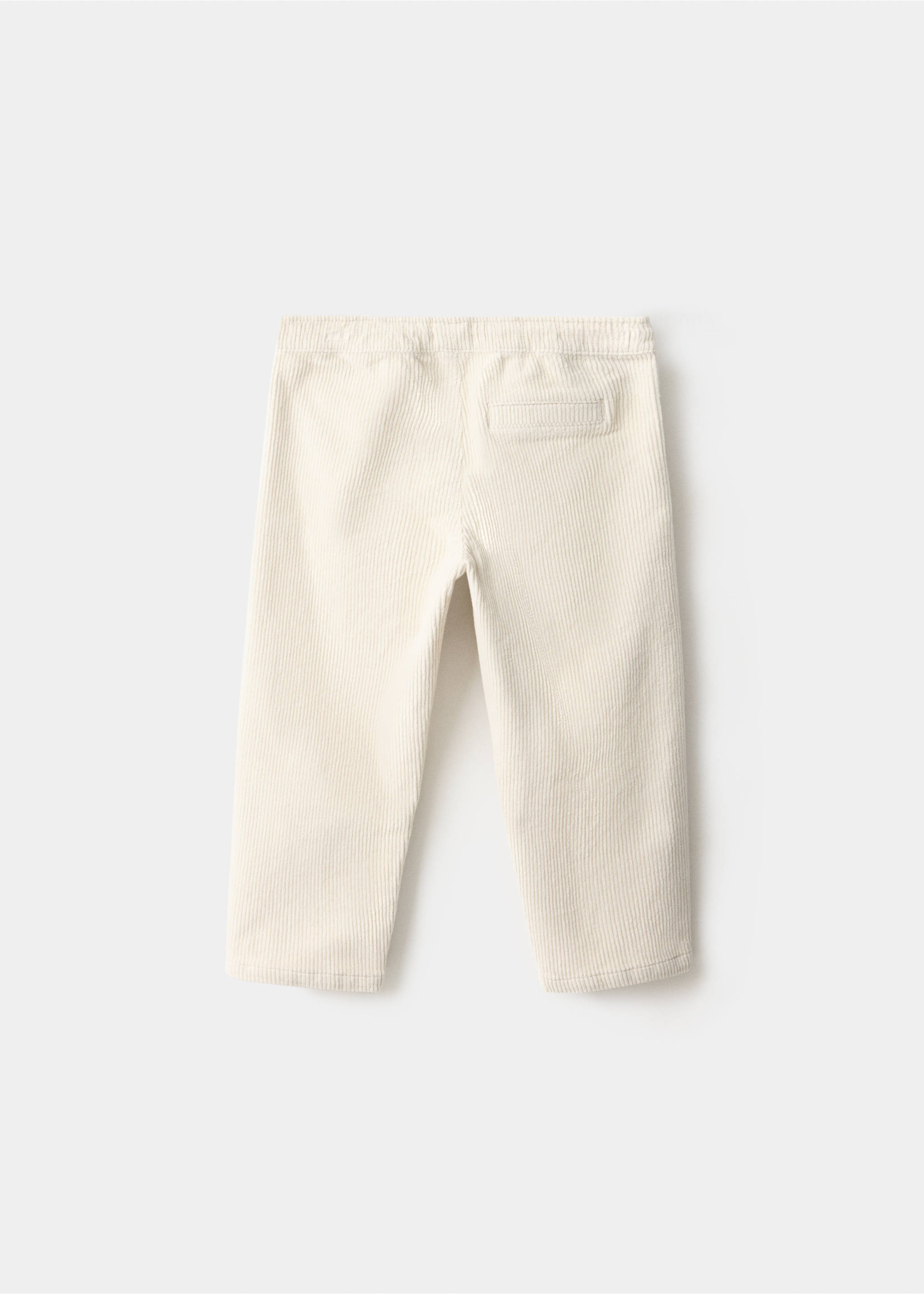 Back view of off-white corduroy trousers with an elastic waistband., Ecru. Ref: 37047125-00.