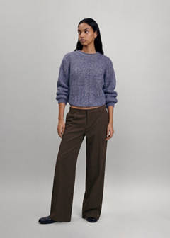 Straight-fit pleated trousers — Brown 2