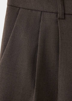 Straight-fit pleated trousers — Brown 6