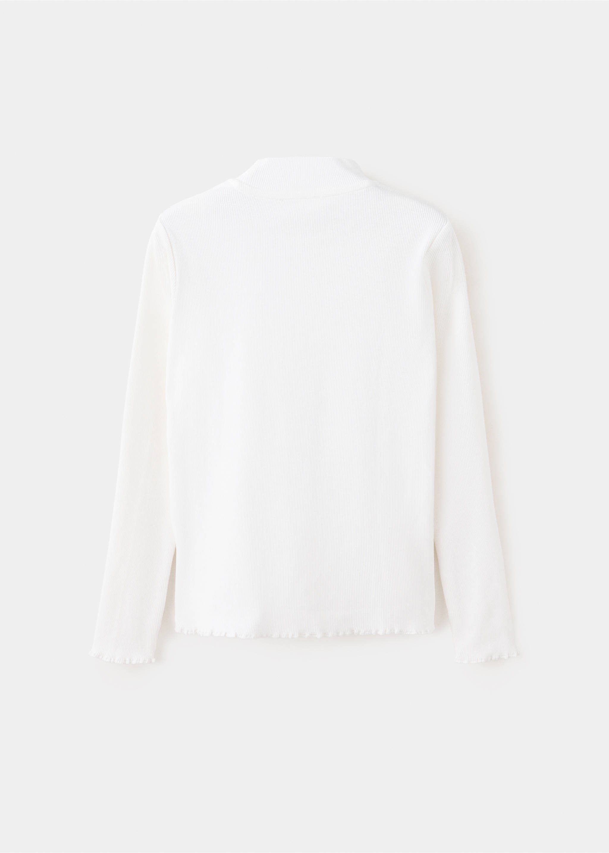 T-shirt coton côtelé - Verso de l’article, Blanc cassé. Ref: 37047130-00.