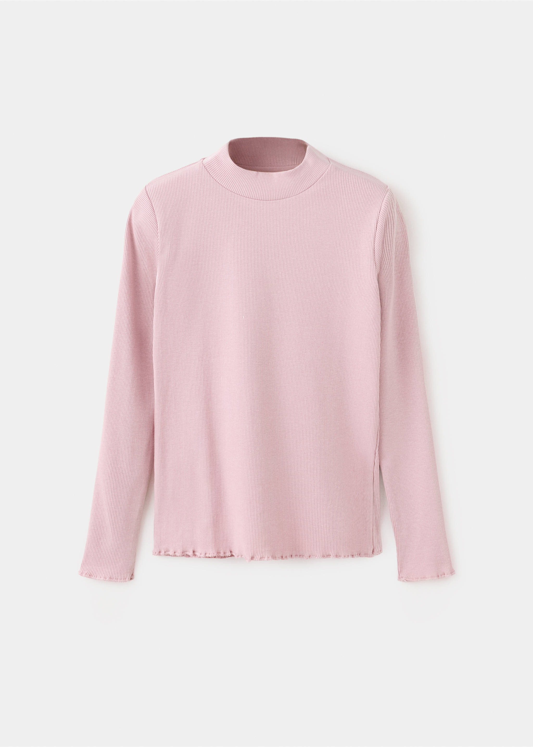 T-shirt coton côtelé - Article sans modèle, Rose. Ref: 37047130-00.